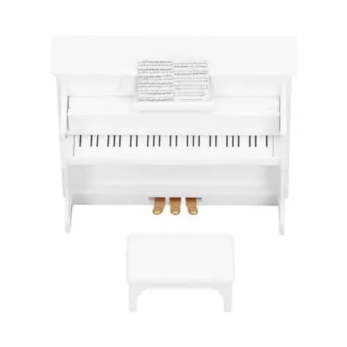 Produktbild: Puppenhaus-Klavierhocker-Set, Puppenhaus-Klaviermodell (White)