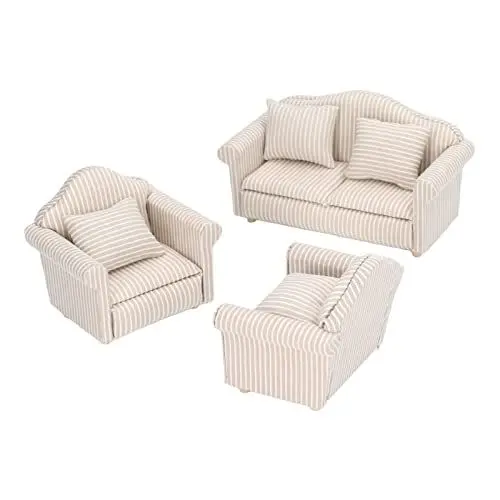 Produktbild: Puppenhaus-Sofa, Miniatur-Sofa Im Maßstab 1:12, Handgefertigtes Mini-Sofa Wohnzimmermöbel Dekoration Geschenkzubehör Simulation Leben Szene Wohnzimmer Möbel Spielzeug Für Puppenstubendekoration