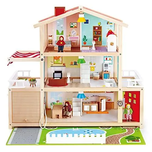 Produktbild: Puppen-Villa von Hape| Preisgekröntes Puppenhaus mit 10 Zimmern aus Holz ab 3 Jahren