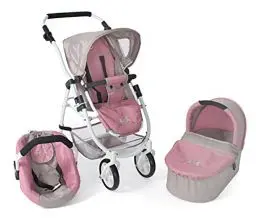Produktbild: Puppenwagen Emotion All In, 3in1 Puppenwagen-Set bestehend aus Babywanne, Sportsitz und Autositz, Bärchen, Rosa