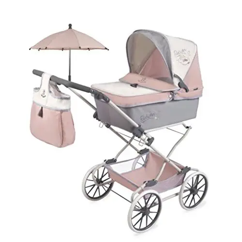 Produktbild: Puppenwagen Reborn Funny DeCuevas 82086, Rosa, Weiß und Grau