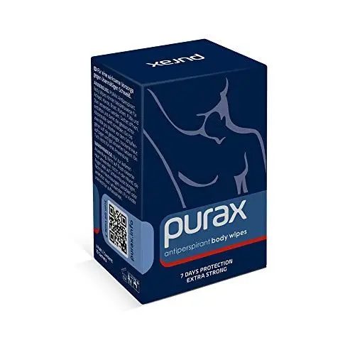 Produktbild: PURAX Antitranspirant Body Wipes - 7 days protection, extra strong, 10 pack, blau