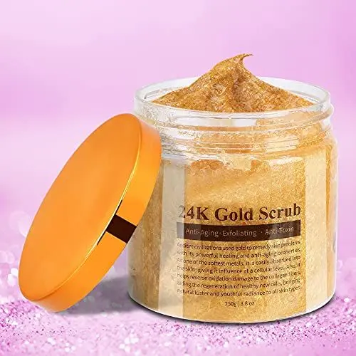 Produktbild: Pure 24K Gold Peeling-Körperpeeling Spendet Feuchtigkeit, Natürliches Badesalz Zur Hautverjüngung