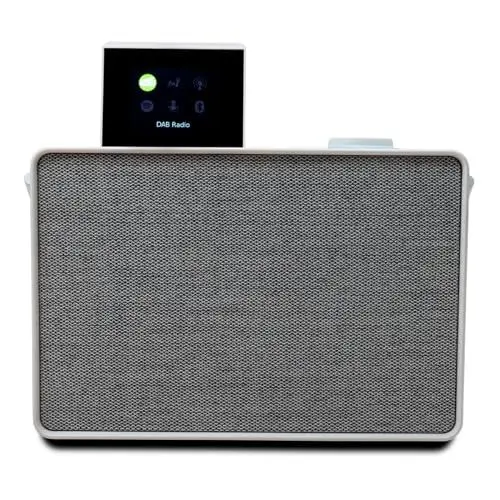 Produktbild: Pure Evoke Play vielseitiges Musiksystem für innen und außen (DAB+/UKW Radio, Internetradio, Podcasts, Spotify Connect, Bluetooth in sattem 40W Stereoklang), Cotton White
