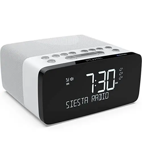 Produktbild: Pure Siesta Charge Bluetooth Radiowecker Digital mit Ladepad (DAB/DAB+ Digital- und UKW-Radiowecker, Bluetooth, USB, drahtlose Handy-Ladestation, 40 Senderspeicherplätze, AUX, USB), Polar