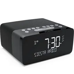 Produktbild: Pure Siesta Charge Radiowecker mit Wireless Charging Ladepad (Digitalradio mit DAB/DAB+, UKW/FM Radio, Bluetooth, USB, AUX, drahtlose Handy-Ladestation, 40 Senderspeicherplätze) Graphite Schwarz