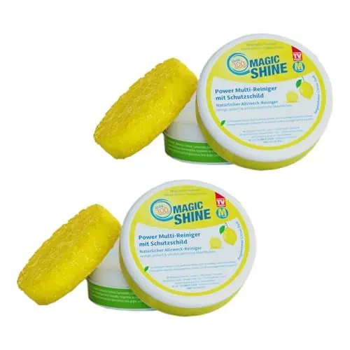 Produktbild: Pure100 MagicShine Multi-Oberflächenreiniger - Natürliche Reinigung, Politur & Schutz in Einem - Ideal für Edelstahl, Silber, Schmuck, Glas, Keramik & Mehr - Doppelpack