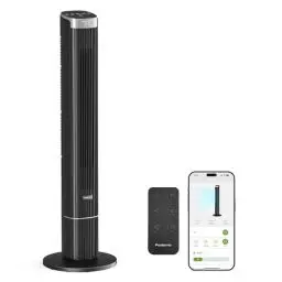Produktbild: Pureborne 102CM Leiser Ventilator, 90° schwenkender Turmventilator mit Fernbedienung & App Steuerung, Blätterloser Ventilator, 4 Stufen & 4 Modi, 12h Timer Turmventilatoren für Schlafzimmer (Schwarz)