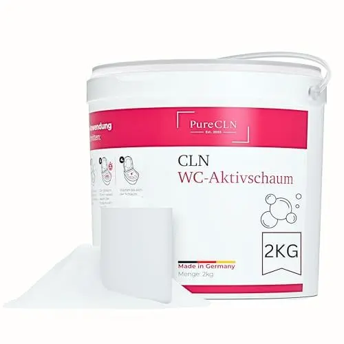 Produktbild: PureCLN WC Aktivschaum Professional I 2kg WC Pulver I WC Schaumreiniger schäumt bis unter den Rand I WC Schaum gegen Kalk und Urinstein I effektiver Toilettenreiniger Schaum mit Aktivchlor