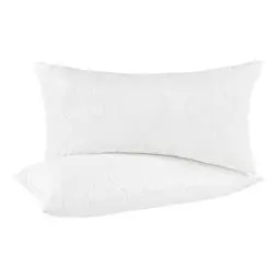 Produktbild: puredown® 2er Set Deluxe 2-lagig Weiße Feder Kissen, Mittel Weich Daunenkissen, Daunen und Feder kopfkissen 900g Füllung 40x80cm, Verdickte Schale, verhindert das Austreten von Füllstoffen, ÖKO-TEX