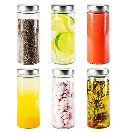 Produktbild: PUREGANIC® Smoothie Gläser Set 6x 380 ml Schraubgläser mit Deckel/Ø 58 mm Deckel/Smoothie Flasche, mit Deckel/Made in Germany