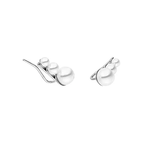 Produktbild: PURELEI® Finesse Ohrringe (Silber) – Damenohrringe aus langlebigem Edelstahl – Wasserfeste Ohrringe Damen – mit eleganten Perlen– Modeschmuck für deinen individuellen Look