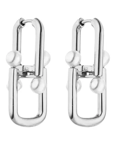 Produktbild: PURELEI® Glace Ohrringe (Silber) – Damenohrringe aus langlebigem Edelstahl – Wasserfeste Ohrringe Damen – 18mm Durchmesser – Modeschmuck für deinen individuellen Look