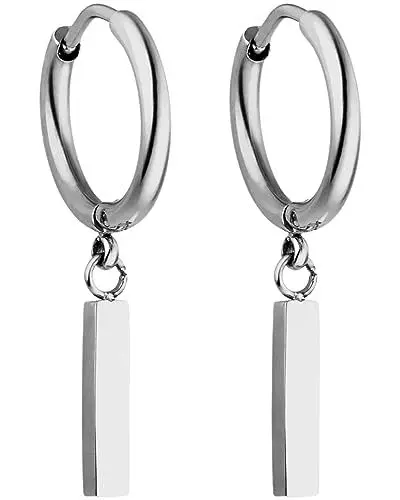 Produktbild: PURELEI® Huli Hoop Creole Ohrringe (Silber) – Damenohrringe aus langlebigem Edelstahl – Wasserfeste Ohrringe Damen – 1,56 cm Durchmesser – Modeschmuck für deinen individuellen Look