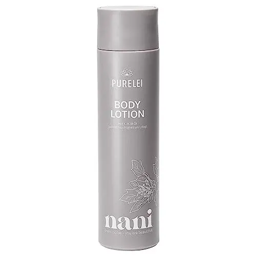 Produktbild: PURELEI® Nani Body Lotion (1x250 ml) – Feuchtigkeitsspendende und pflegende Naturkosmetik aus Hawaii – Für ein geschmeidiges Hautgefühl – optimale Körperpflege Bodylotion Damen 100% Vegan