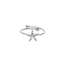 Produktbild: Purelei® Bright Spring Ring, Wasserfester Damenring aus langlebigem Edelstahl mit Blüte aus Zirkoniasteinen, Verstellbare Ringe von Größe 50 bis 60, Modeschmuck für deinen Look (56-60, Silber)