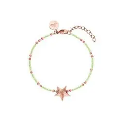 Produktbild: Purelei® Cheerful Armband, Wasserfestes Sommerliches Armband mit Glasperlen und Seestern-Anhänger, Armband aus Edelstahl, Geschenke für Mädchen und Damen,16-19 cm Länge verstellbar (Rosegold)