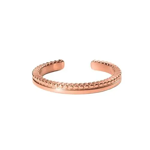 Produktbild: Purelei® Malihini Coin Ring Adjustable – Filigraner, größenverstellbarer Ring in Gold, Silber und Roségold – Orientalisch inspiriertes Design – Größen S/M und M/L – Edelstahl (M/L, Roségold)