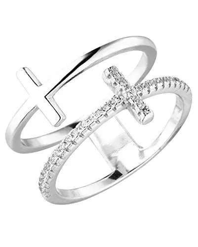 Produktbild: Purelei Ring Double Cross (Silber, 52)