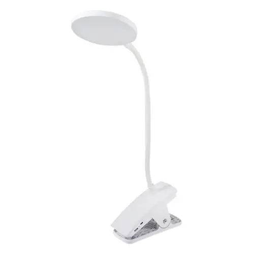 Produktbild: PURElite LED-Klemmlampe – wiederaufladbare, flexible LED-Tischlampe, verstellbarer Hals und Klemme im Lieferumfang enthalten, natürliche Glühbirnen zum Lesen, Nähen, Basteln – Weiß