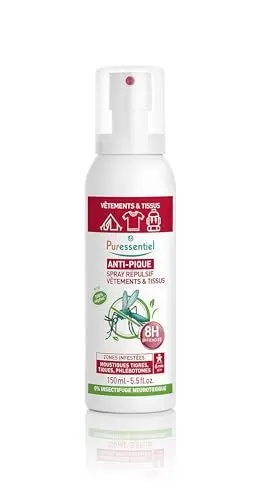 Produktbild: Puressentiel - Anti-Stich - Abwehrspray Für Kleidung und Textilien - Tigermücken, Zecken, Sandmücken - 100% pflanzlicher Wirkstoff - 150 ml