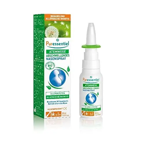 Produktbild: Puressentiel - Atemwege Abschwellendes Nasenspray Allergiezeiten mit ätherischen Ölen Bio- Behandlung von allergischer Rhinitis - 30 ml