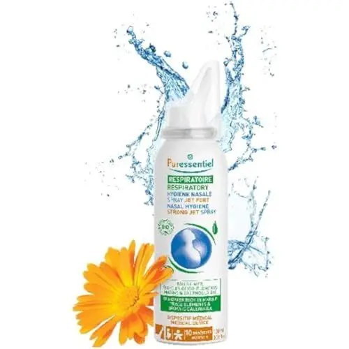 Produktbild: Puressentiel – Nasenhygiene Spray Powerjet – Tiefenreinigung der Nase – Isotonisches Nasenspray 100% natürlich – Meerwasser & Bio-Ringelblume – Medizinprodukt – 100 ml