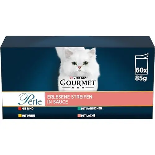 Produktbild: Gourmet Perle Erlesene Streifen Katzenfutter nass, Sorten-Mix, 60er Pack (60 x 85g)