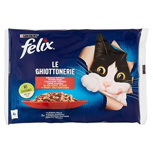 Produktbild: Purina Felix Leckerbissen für Katzen mit Rind und Huhn, 4 Beutel à 85 g