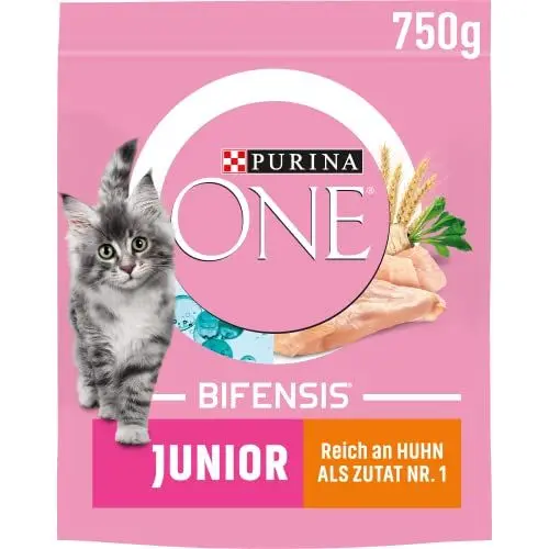 Produktbild: Purina ONE Purina ONE Nestlé PURINA ONE BIFENSIS JUNIOR 1–12 Katzenfutter Kitten trocken, reich an Huhn, 6er Pack (6 x 750g)