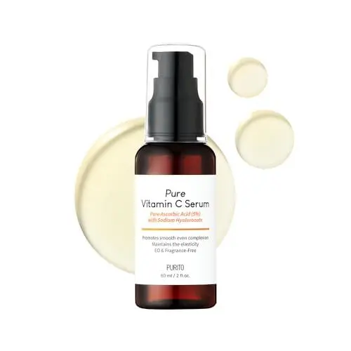 Produktbild: PURITO Rein Vitamin C Serum 60ml 2.0 fl.oz, Serum mit natürlichen Inhaltsstoffen, Vitamin C, vegan & tierversuchsfrei, hypoallergen, beruhigend, parfümfrei, koreanische Hautpflege