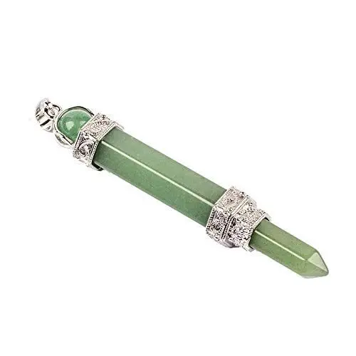 Produktbild: Purmy Halskette Damen Halskette Herren Grüner Aventurin Halskette Quartz Heilstein Reiki Kristall Zauberstab Hexagonal Column,Beste Halskette Quartz Für Frauen Männer