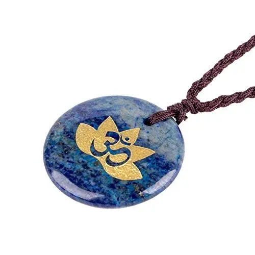 Produktbild: Purmy Halskette Damen Halskette Herren Lapislazuli Mala Chakra Halskette Runde Form Kristallstein Anhänger Heil Kristalle,Krone Halskette Anhänger Chakra Für Frauen Männer