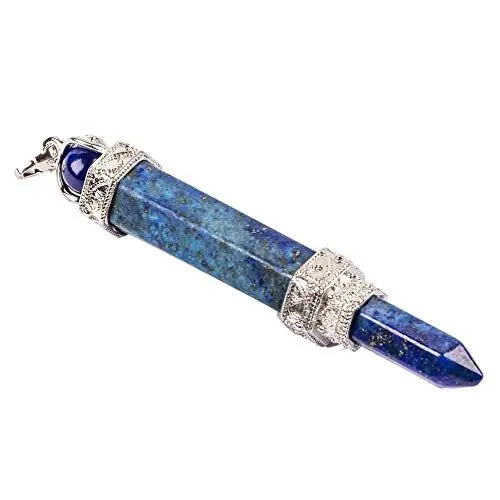 Produktbild: Purmy Halskette Damen Halskette Herren Lapislazuli Mala Halskette Quartz Heilstein Reiki Kristall Zauberstab Hexagonal Column,Beste Halskette Quartz Für Frauen Männer
