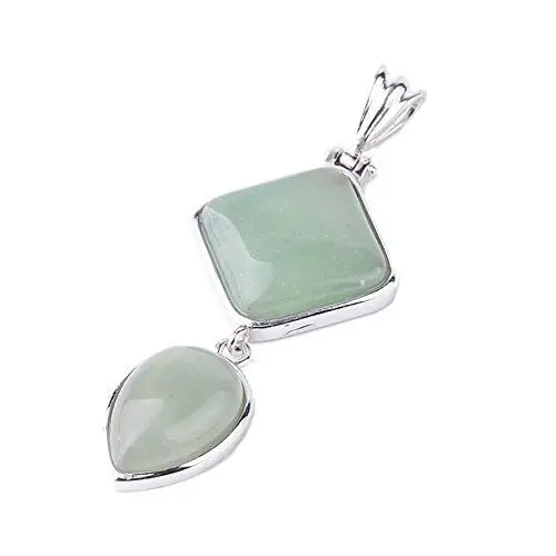 Produktbild: Purmy Halskette Frauen Aventurin Wassertropfen Rhombus Shape Chakra Kristalle Heilstein anhänger Charms 6.3X2.5CM
