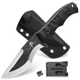 Produktbild: Purple Dragon Outdoor Messer mit Kydexscheide,Jagdmesser Feststehende Klinge Full Tang Messer für Camping Wandern Bushcraft Survival,Geschenk für Männer Sammlung