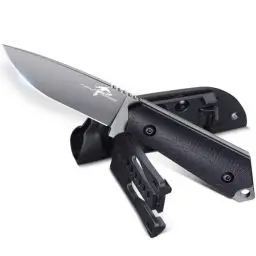 Produktbild: Purple Dragon Premium Full Tang Survival Messer Outdoor mit Kydexscheide und G10 Griff, Scharfes Feststehende Klinge Bushcraft Messer aus D2 Stahl,Jagdmesser Geschenk für Männer