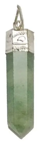 Produktbild: Purpledip Halskette mit grünem Aventurin-Nadel-Anhänger: energetisierter natürlicher Kristall, Heilstein, Chakra-Halskette (11675)