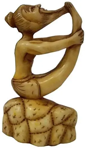 Produktbild: Purpledip Resin Statue Yoga Guru in Navasana Posture: Stone Finish Décor Gift (11787)