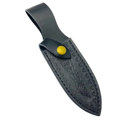 Produktbild: PURPLELILY Schutzhülle für Küche, Camping, Angeln, Jagd, glatte Lederhülle, für ordentliche Aufbewahrung, Leder-Aufbewahrungstasche, Schwarz