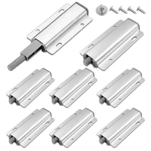 Produktbild: Push to Open Türöffner, 8 Stück Drucktüröffner Schrank Türöffner Magnet Tip On Schranktür Dämpfer Öffner Druckschnapper Magnetschnäpper für Küche Türen Möbel Schranktür (Silber)