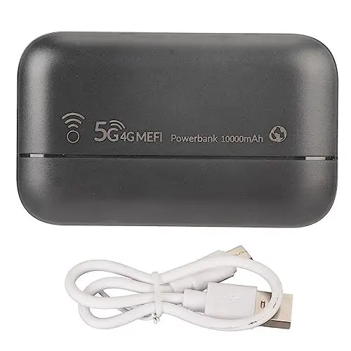 Produktbild: PUSOKEI Freigeschalteter 5G WLAN Hotspot, 300 Mbit/s 4G LTE Wireless Netzwerk Router, 300 Mbit/s Tragbares WLAN für Spielpartyreisen, 10000 mAh Akku