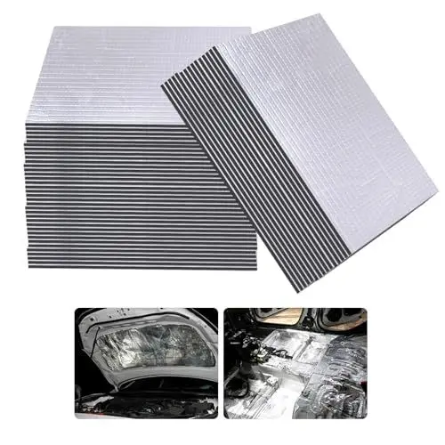 Produktbild: Putentfun 50 Stück 5mm Auto Dämmmatte,Schallschutzmatte, Isolierung Matte Schallschutz,Selbstklebend Anti Dröhn Fahrzeugdämmung Dämmung, Lärmschutz, Schalldämmung und Antivibration(25cmx18cm)