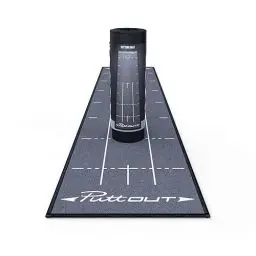 Produktbild: PuttOut Golf Puttingmatte Grau (50x240cm) - Trainingshilfe Indoor Putting
