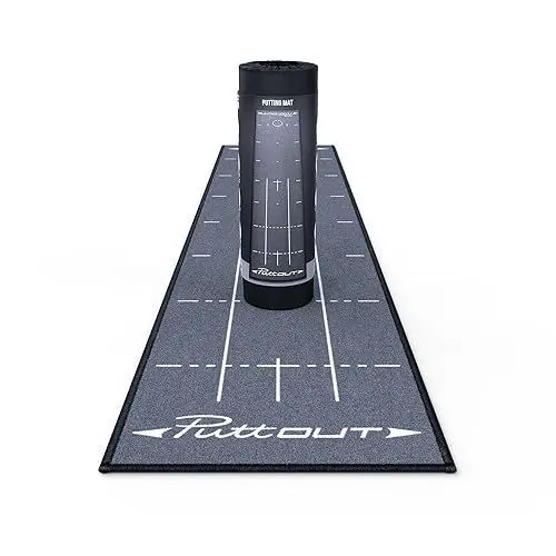 Produktbild: PuttOut Golf Puttingmatte Grau (50x240cm) - Trainingshilfe Indoor Putting