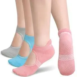 Produktbild: PUTUO Yoga Pilates Socken für Damen: Stoppersocken ABS Rutschfeste Socken Baumwolle für Barre Ballett Tanz - Frauen Anti Rutsch Socken Yogasocken 37-42