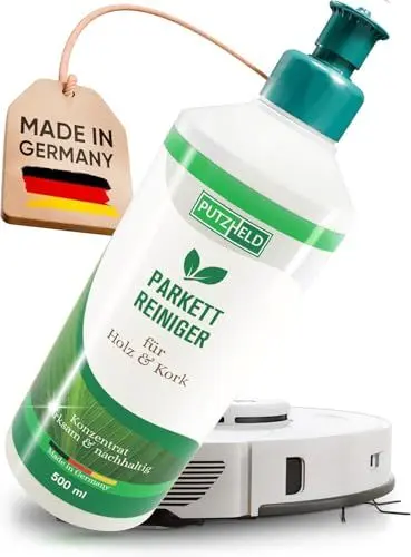 Produktbild: PUTZHELD® Parkettreiniger für die schonende Reinigung von Holzboden und Korkboden • Holzbodenseife für Wischroboter geeignet • dermatologisch sehr gut getestet • Parkettpflege mit Holzseife