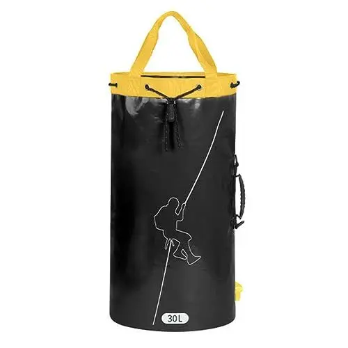 Produktbild: Kletterseil Tasche, 30L/45L/55L Outdoor Seil Aufbewahrungstasche Für Wandern Klettern Höhlenforschung Entwässerung Schulter Werkzeug Rucksack-Schwarz||45L