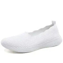 Produktbild: Puxowe Damen Slip On Sneaker Leichte Atmungsaktiv Sportschuhe Turnschuhe Bequem Freizeitschuhe Walking Schuhe Outdoor Fitness 43 EU White