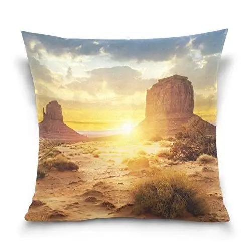 Produktbild: PUXUQU Kissenbezug 40x40 cm Sonnenuntergang im Monument Valley Dekorative quadratische Kissenbezüge Kissenhülle für Couch Sofa Schlafzimmer Auto